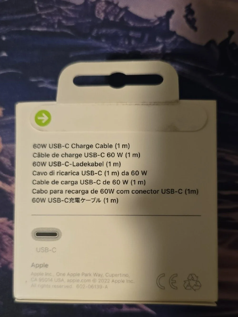 Apple USB-C 60W Charge Cable (1m) - White